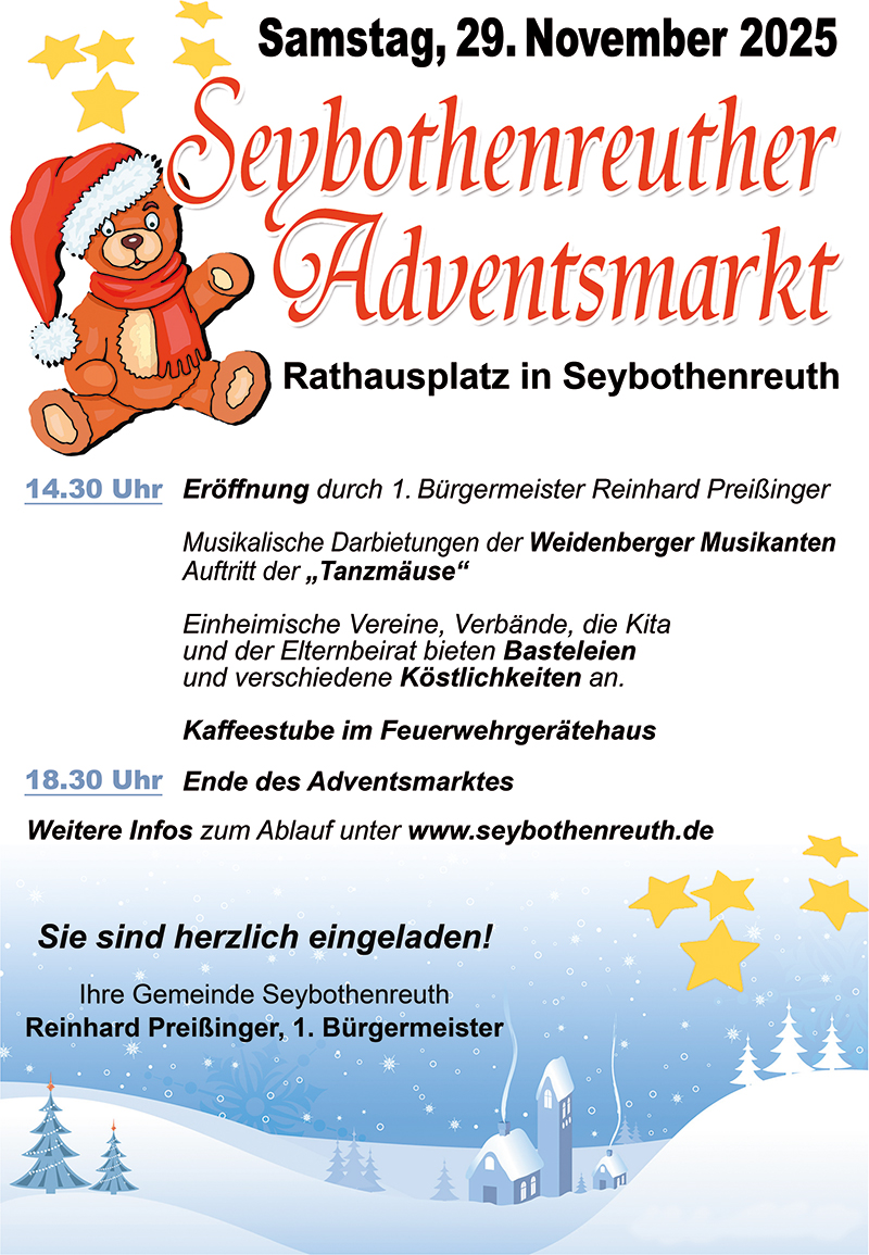 Adventsmarkt am 29.11.25 in Seybothenreuth